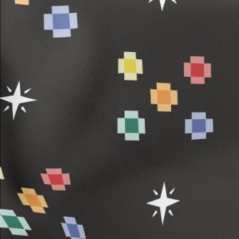 Pixel Style Colorful Flowers Stretch Ponte