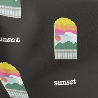 Beautiful Sunset In Pixel Styl Stretch Ponte