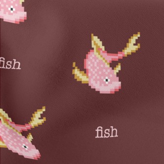 Pixel Style Pink Fish Stretch Ponte