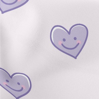 Cute Purple Smiling Love Heart Stretch Ponte
