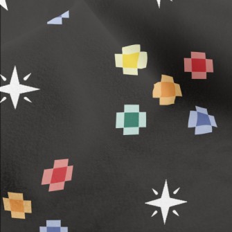Pixel Style Colorful Flowers Micro Fleece