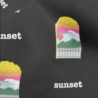 Beautiful Sunset In Pixel Styl Micro Fleece