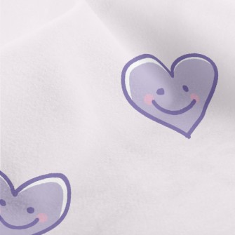 Cute Purple Smiling Love Heart Micro Fleece