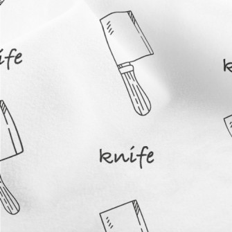 Kitchen Knife With Simple Line Micro Fleece