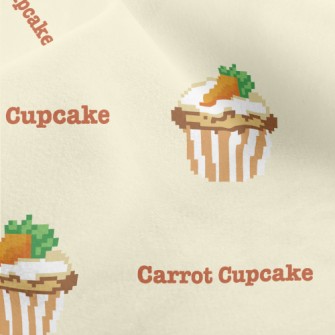 Pixel Style Carrot Cupcake Micro Fleece