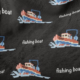 Pixel Style Fishing Boat Minky