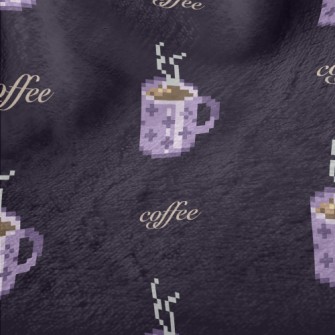 Pixel Style Purple Coffee Cup Minky