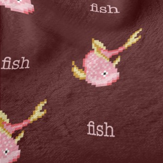 Pixel Style Pink Fish Minky