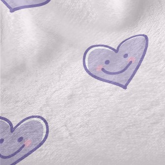 Cute Purple Smiling Love Heart Minky