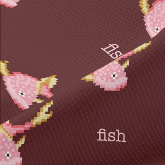 Pixel Style Pink Fish Piqué