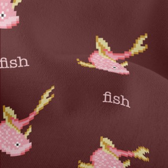 Pixel Style Pink Fish Lightweight Performance Linen