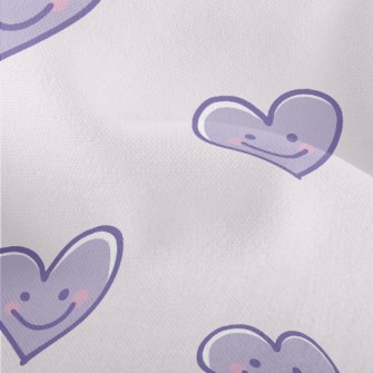 Cute Purple Smiling Love Heart Lightweight Performance Linen