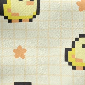 Pixel Cute Chicken Jersey Backed Fleece