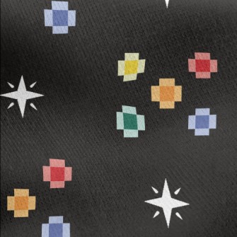 Pixel Style Colorful Flowers Jersey Backed Fleece