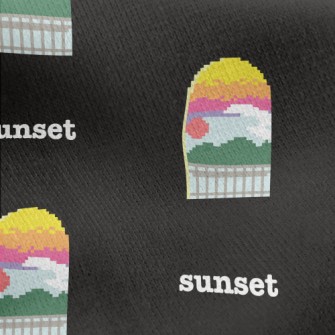 Beautiful Sunset In Pixel Styl Jersey Backed Fleece