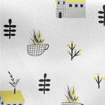 Simple Style House Teacup Jersey Backed Fleece