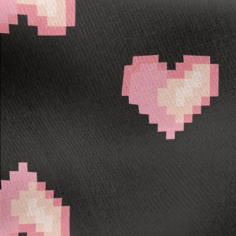 Pixel Style Pink Love Heart Jersey Backed Fleece