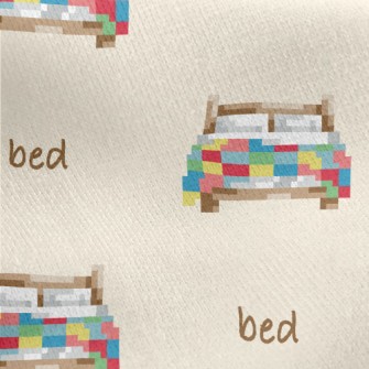 Pixel Style Colorful Bed Jersey Backed Fleece