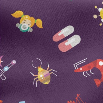Allergy And Allergens Pattern Jersey Backed Fleece