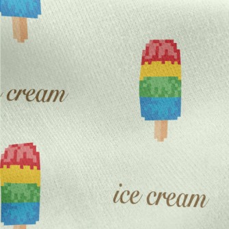 Pixel Style Colorful Popsicles Jersey Backed Fleece