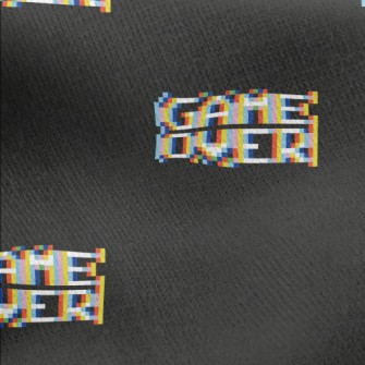 Pixel Style Game Over English Jersey Backed Fleece