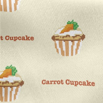 Pixel Style Carrot Cupcake Jersey Backed Fleece