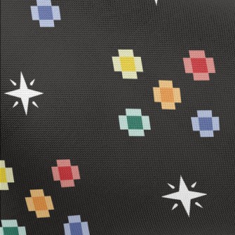 Pixel Style Colorful Flowers Pongee