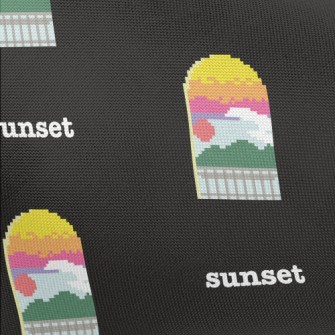 Beautiful Sunset In Pixel Styl Pongee