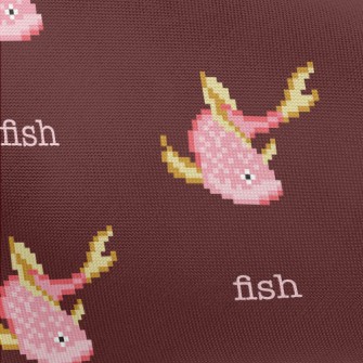 Pixel Style Pink Fish Pongee