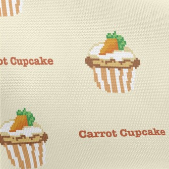Pixel Style Carrot Cupcake Pongee