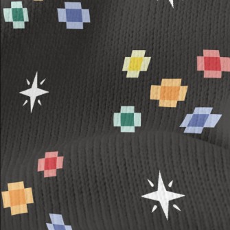 Pixel Style Colorful Flowers Stretch Jersey
