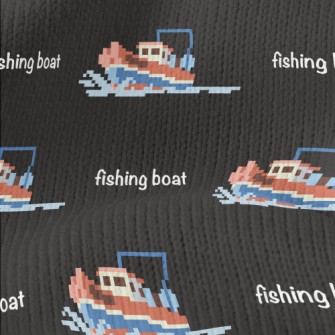 Pixel Style Fishing Boat Stretch Jersey