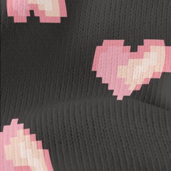 Pixel Style Pink Love Heart Stretch Jersey