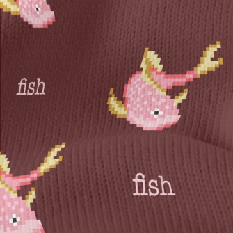 Pixel Style Pink Fish Stretch Jersey