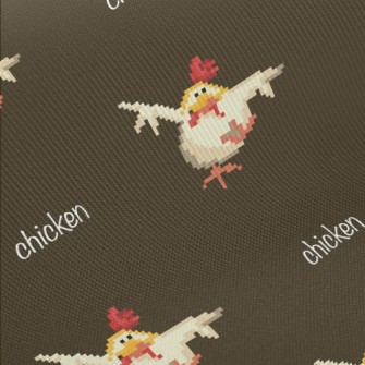 Pixel Dancing Cock Midweight Cotton Poplin