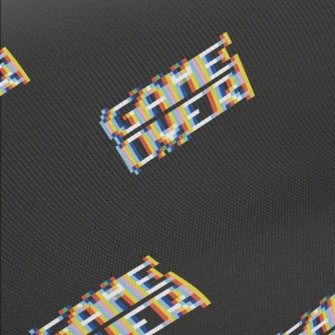 Pixel Style Game Over English Midweight Cotton Poplin
