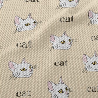 Realistic And Simple Cat Birdseye Piqué