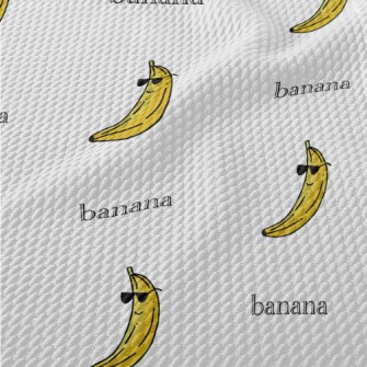 Banana Wearing Sunglasses Birdseye Piqué