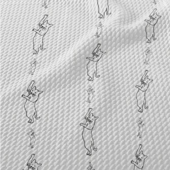 Standing Dancing Cat Birdseye Piqué