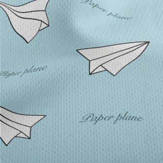 White Paper Airplane Athletic Mesh Flat Back