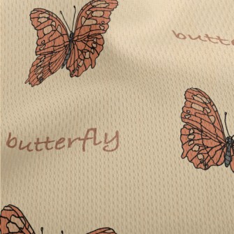 Detailed Realistic Butterfly Athletic Mesh Flat Back