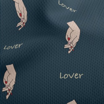 Loving Hand In Hand Pattern Athletic Mesh Flat Back