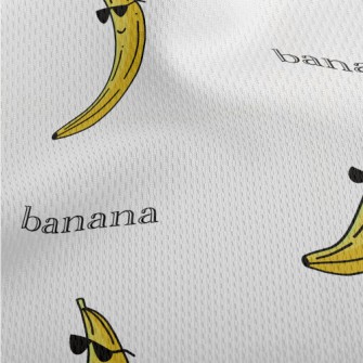 Banana Wearing Sunglasses Athletic Mesh Flat Back