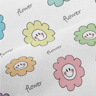 Colorful Smiling Flowers Performance Linen