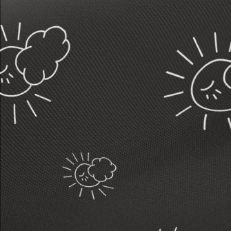 Simple Lines Of Sun And Clouds Twill