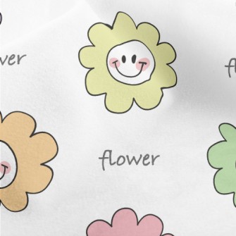 Colorful Smiling Flowers Micro Fleece