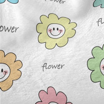 Colorful Smiling Flowers Minky