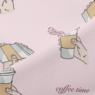 Hands Holding Aromatic Coffee Piqué