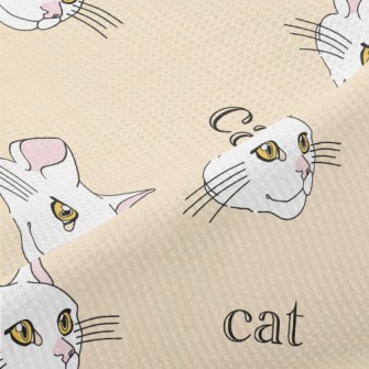 Realistic And Simple Cat Piqué