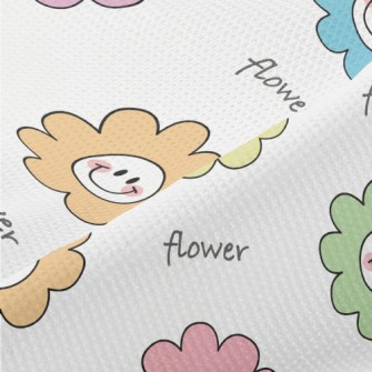 Colorful Smiling Flowers Piqué